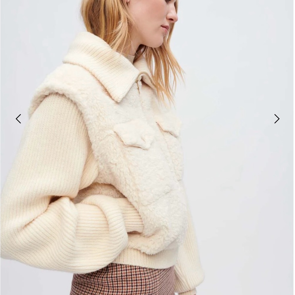 Maje Faux Fur Knit Jacket. Size S. Pristine Condition.